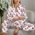 thumbnail image 6 of Fotbe Strawberry Blueberry Cream Cake Pattern Long Sleeve Pajama Set for Women,Sleepwear Set,2-piece Loungewear Set,Soft PJs Comfy Nightwear with Pockets -Medium, 6 of 7