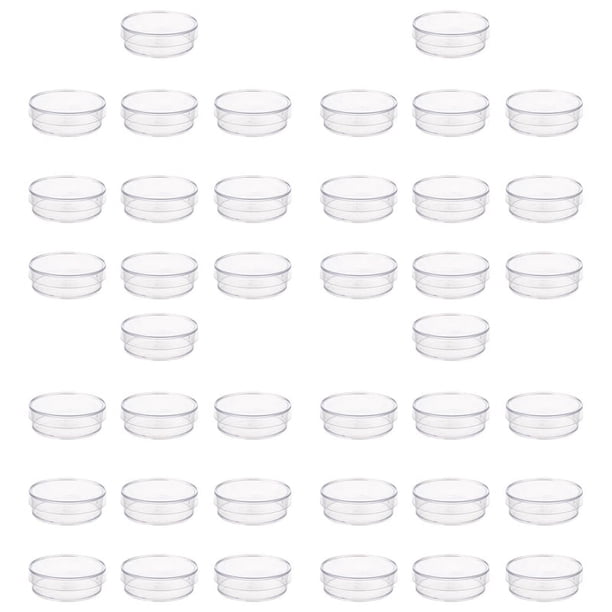 40 Piezas Placas de de Plástico Estéril de 35 mm x 10 mm Con Tapa para Levadura de Placa LB (Color Transparente)