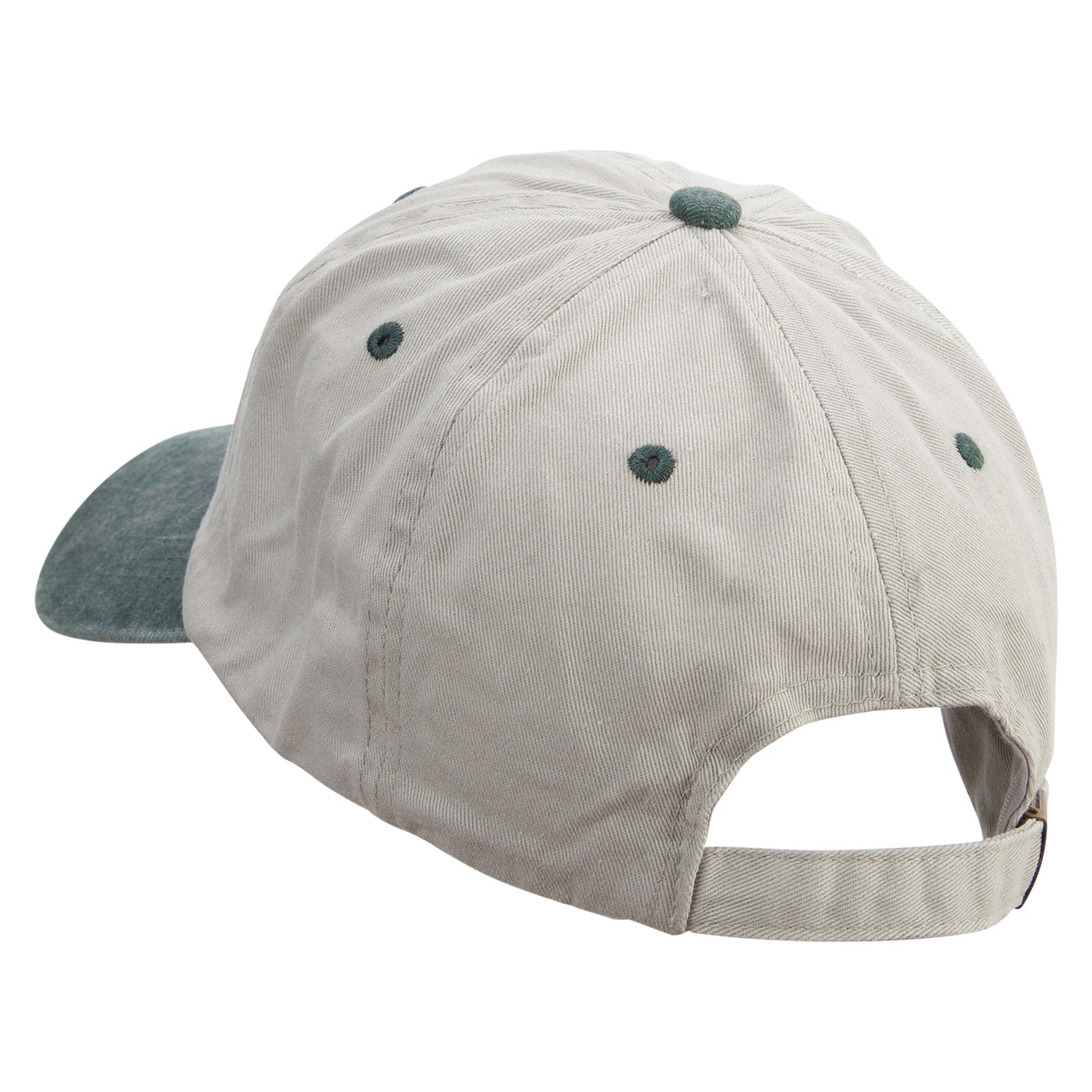 Yin Yang Clover Embroidered Pigment Dyed Wash Cap - Beige Green OSFM