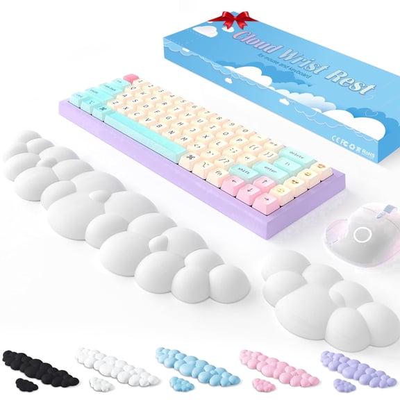 QUTOOL Keyboard Wrist Rest Memory Foam Wrist Pad , Ergonomic PU Casing, Non-Slip Base, White
