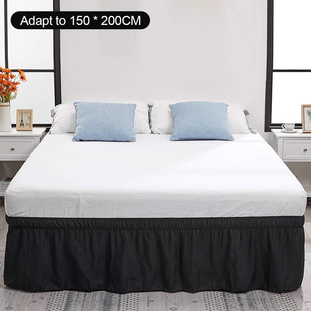 Drop Bed Skirt Adjustable Elastic Bed Dust Ruffle Polyester Mattress