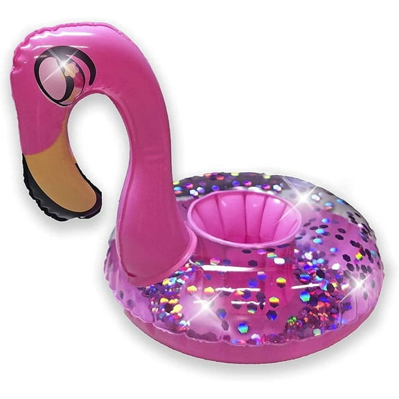 PoolCandy Glitter Flamingo Drink Float - Pool Float Holder - Pack of 2