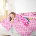 thumbnail image 3 of Erosebridal Pink Waffle Background Baseball Glove & Ice Cream With Text Graphic Twin Comforter Sets 3-Piece, Sport Graphic Bedding Set for Girls Kids,Pink Reversible,Lightweight Room Decor, 3 of 6