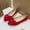 Red, variant on Womens Pointed Toe Suede Ballet Flats Bow-Knot Slip-Ons Dressy Casual Comfortable Wear to Work Loafers Yellow 9.5(43)