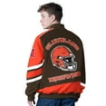 thumbnail image 2 of Men's G-III Sports by Carl Banks Brown Cleveland Browns Prime Time Full-Zip Racing Jacket, 2 of 2