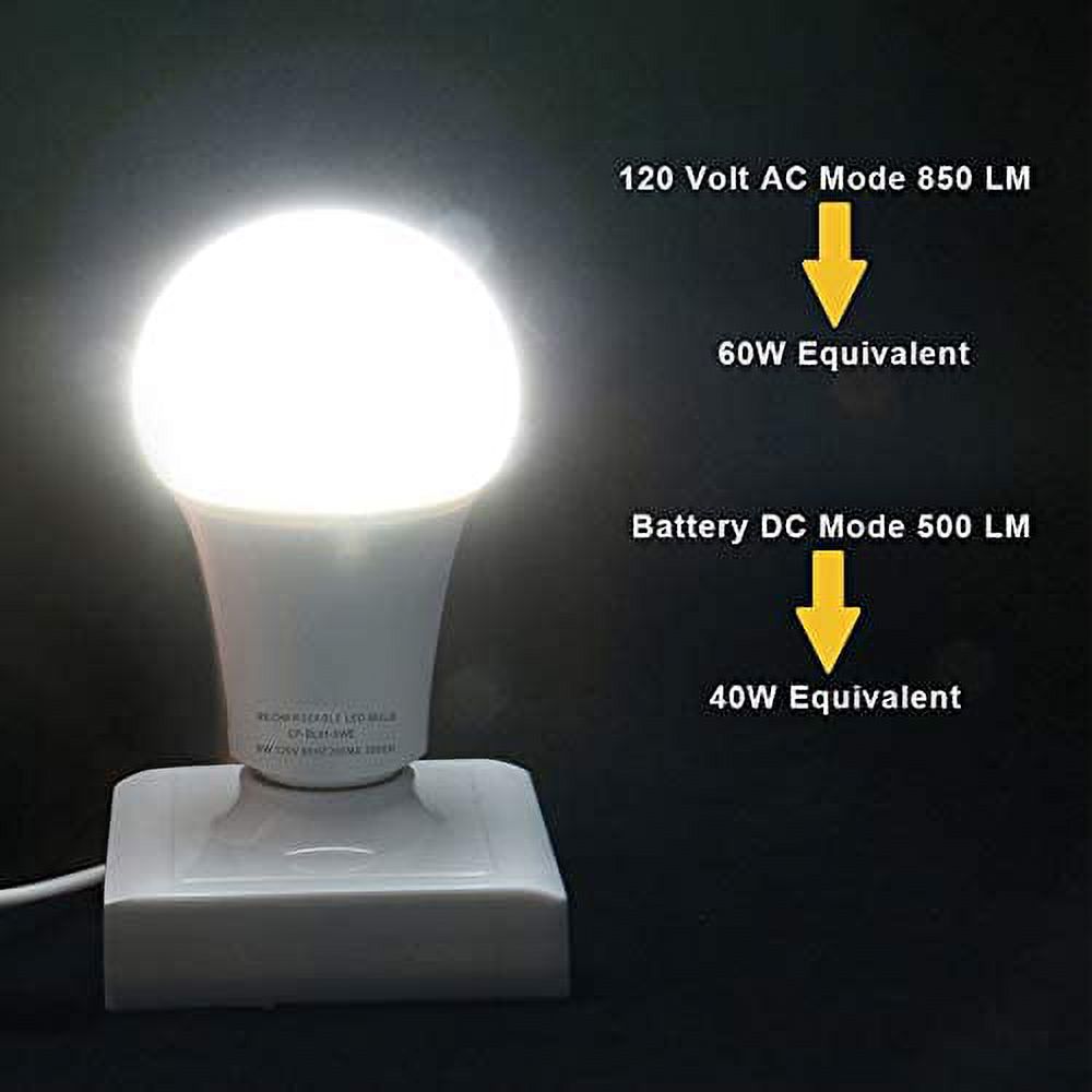 Safelumin SA19-800U50 2PK E26 Rechargeable LED Bulb (Daylight)