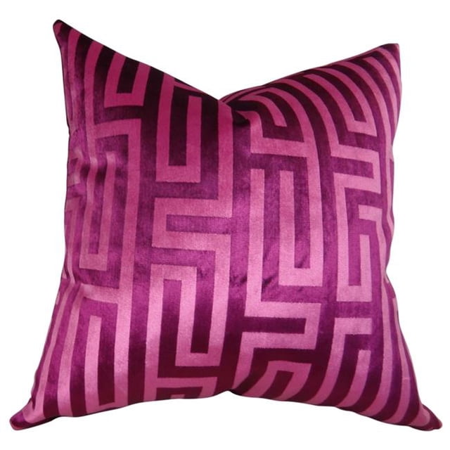 Plutus Cesire Velvet Maze Handmade Throw Pillow, (24" x 24")