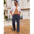 thumbnail image 4 of COOFANDY Men's Linen Drawstring Pants Casual Summer Beach Cotton Linen Pants, 4 of 6