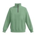 thumbnail image 5 of mgoYE Boys Quarter Zip Pullover Long Sleeve Corduroy Shirts Oversized Sweatshirts Kids Preppy Clothes Teens Hoodie 4-15T(Green,5-6 Years), 5 of 6