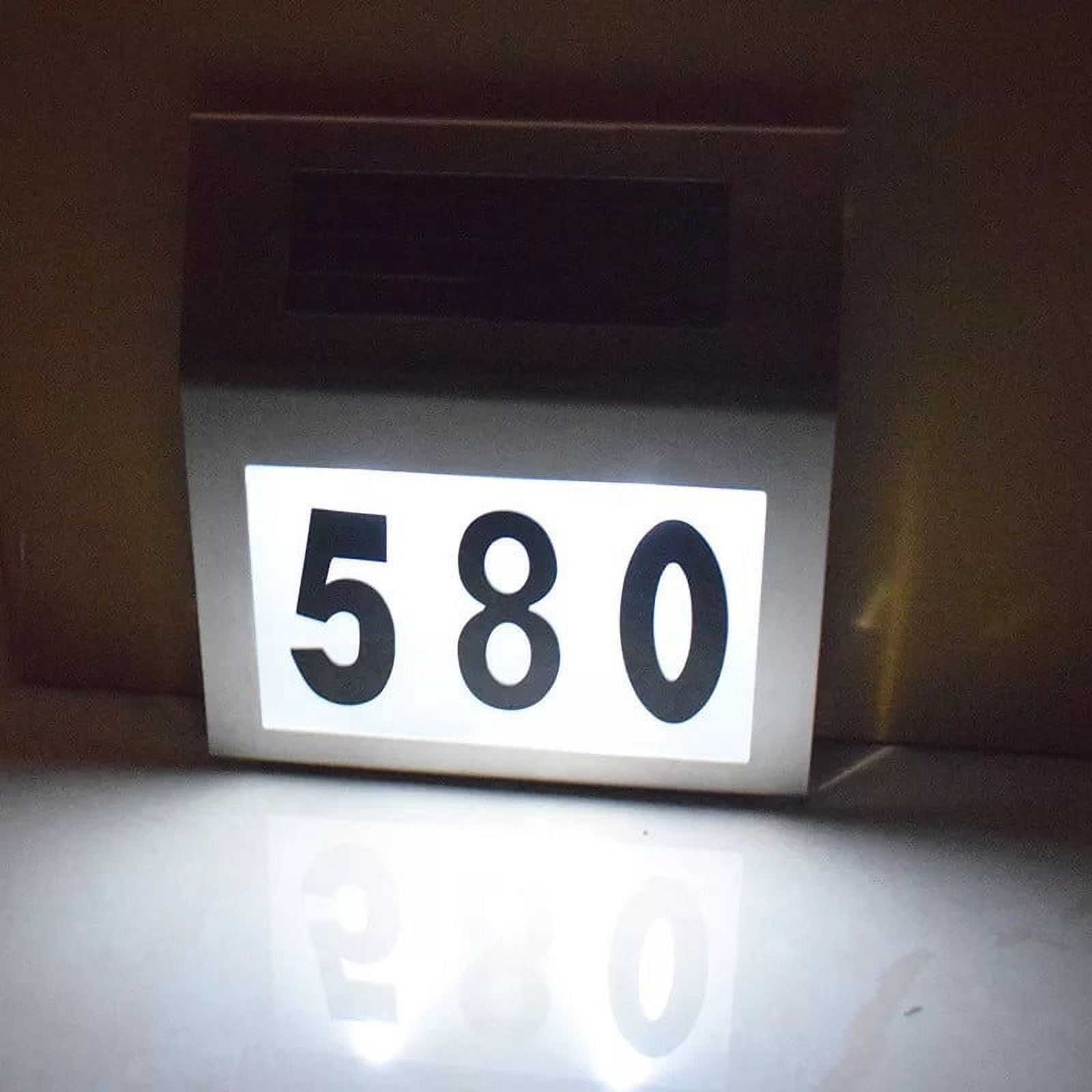 Specollect Clearance 3Pcs Solar Powered Address Sign House Numbers Waterproof, LED Illuminated Address Plaque with Stakes, Outdoor Address Number Yard, Street, House