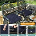 thumbnail image 4 of MEETWARM 10-Piece Outdoor High Patio Dining Set, Free-Rust Cast Aluminum Patio Bar Table and Chairs Set, Includes 8 Swivel Bar Stools & 64" Bar Height Dining Table W/ 35.4" Lazy Susan, Umbrella Hole, 4 of 7