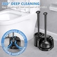 thumbnail image 2 of SUGARDAY Toilet Bowl Brush and Caddy with Plunger Set for Bathroom Toilet Brush Cleaner and Holder Toilet Scrubber Black, 2 of 7