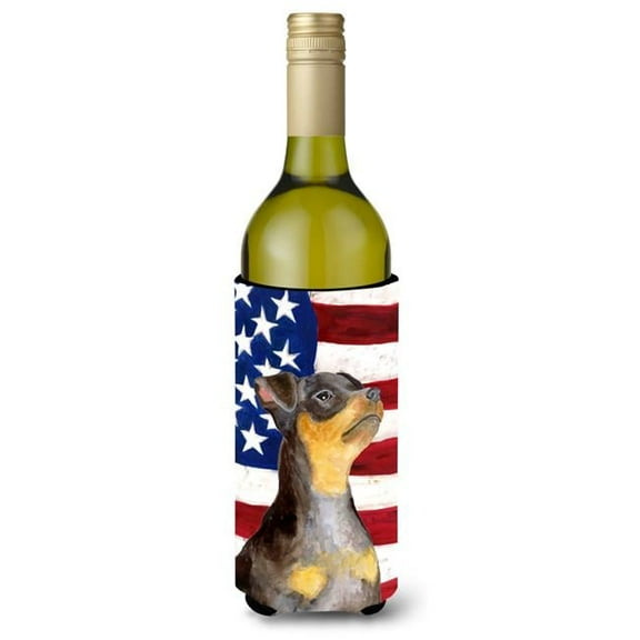 Miniature Pinscher No.2 Patriotic Wine Bottle Beverge Insulator Hugger