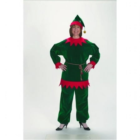 Halco 1199 Adult Velvet Christmas Elf Suit - Size