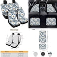 thumbnail image 4 of Yuyamidu Daisy Car Seat Cover Full Set Car Floor Mats Auto Seat Belt Cover Steering Wheel Cover Coasters Gear Shift Cover Auto Decor, 15 PCS, 4 of 6