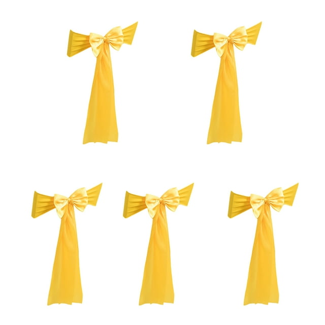 CSChome Bow-knot Sashes Decorative Chair Sashes: Bright Color, Soft Fabric, Washable, Smooth, Non-Fading, Wedding Party Banquet, 5Pcs