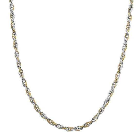 Link Chain Necklace in ION Plated Yellow Gold and Stainless Steel 2022 Inches Christmas Gifts