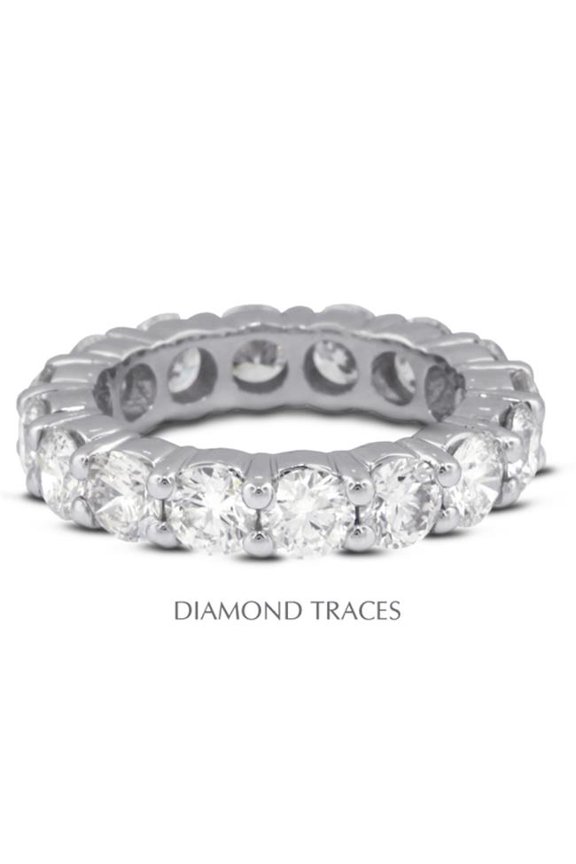UD-EWB100-0707 14K White Gold 4-Prong Setting 1.16 Carat Total Natural Diamonds Classic Eternity Ring