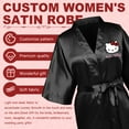 thumbnail image 6 of Hello Kitty Women's Imitation Silk Nightgowns Soft V Neck Lace-up Nightdress Lightweight Sleep Shirt Black, 6 of 6