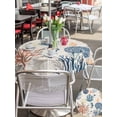 thumbnail image 4 of Outdoor Tablecloth with Umbrella Hole and Zipper, Blue Coastal Round Table Cloth 60 Inch Waterproof Tablecloth, Summer Beach Coral Shell Starfish Vintage Picnic Table Cover for Patio Camping, 4 of 7