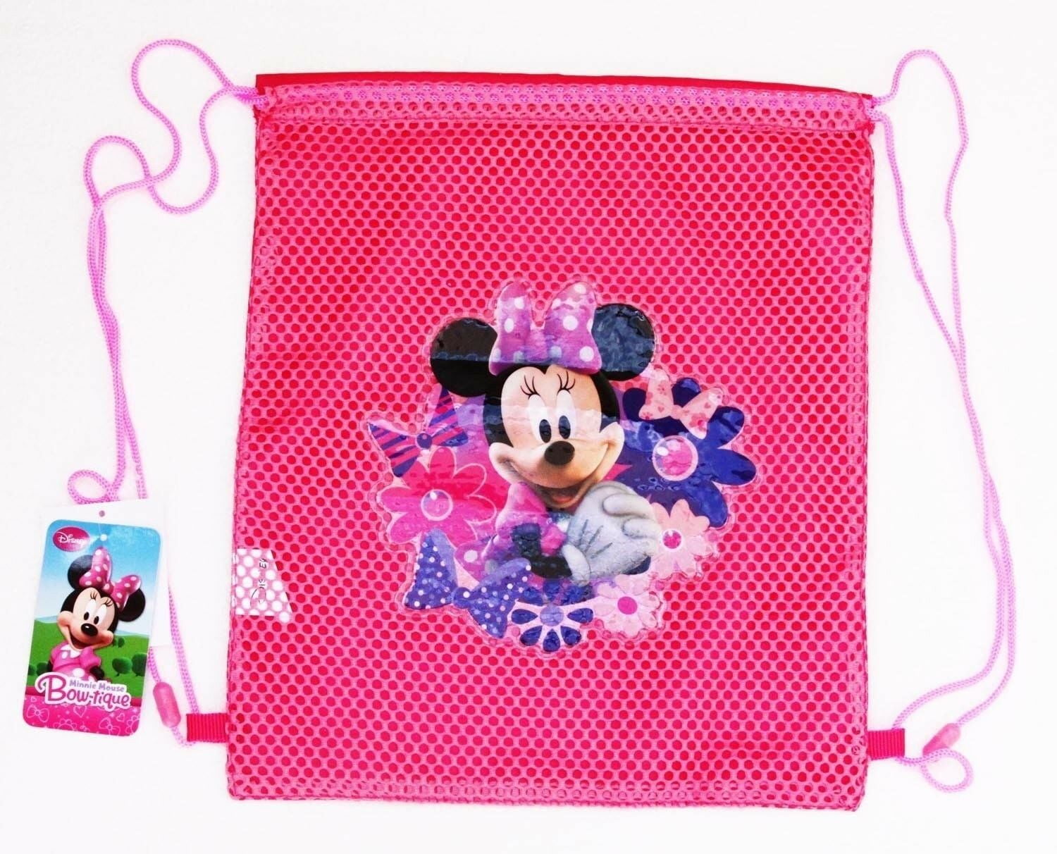 Gym Backpack Purse NWT Disney Minnie Mouse Drawstring Bag Paris Style on the Go 
