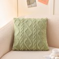 thumbnail image 2 of Decorative Throw Pillow Covers Textured Faux Soft Square Throw Pillow Covers for Couch Living Room Sofa Green 1 Pack, 2 of 7
