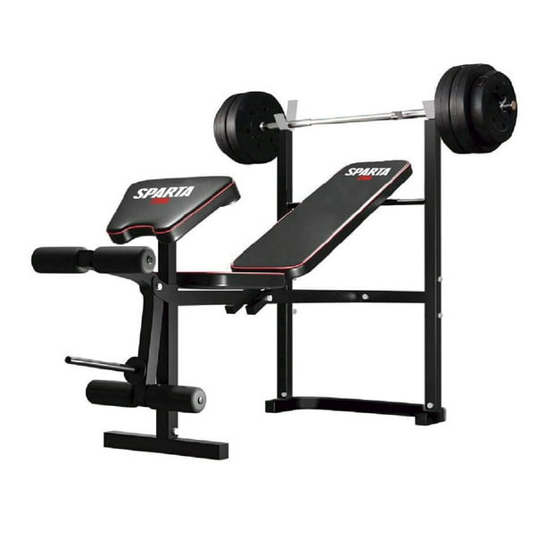 Banco Multifuncional con Barra y Discos 55kg WORKOUTB55KG SPARTA BANSPA0001 Walmart en linea