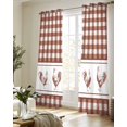 thumbnail image 5 of Farmhouse Orange Plaid Sheer Curtains 84 Inch Length 2 Panels Set for Living Room/Bedroom, Vintage Country Cock Checkered Kitchen Curtains Grommet Semi-Sheer Curtains Window Treatments 42"x84"x2, 5 of 7