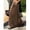 Coffee Brown, variant on Coffee Brown Denim Maxi Skirt With Front Slit Loose Casual Style