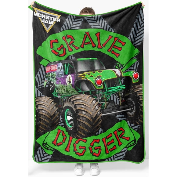 Manta Sunny Side Up Monster Jam Grave Digger, 46 x 60 pulgadas