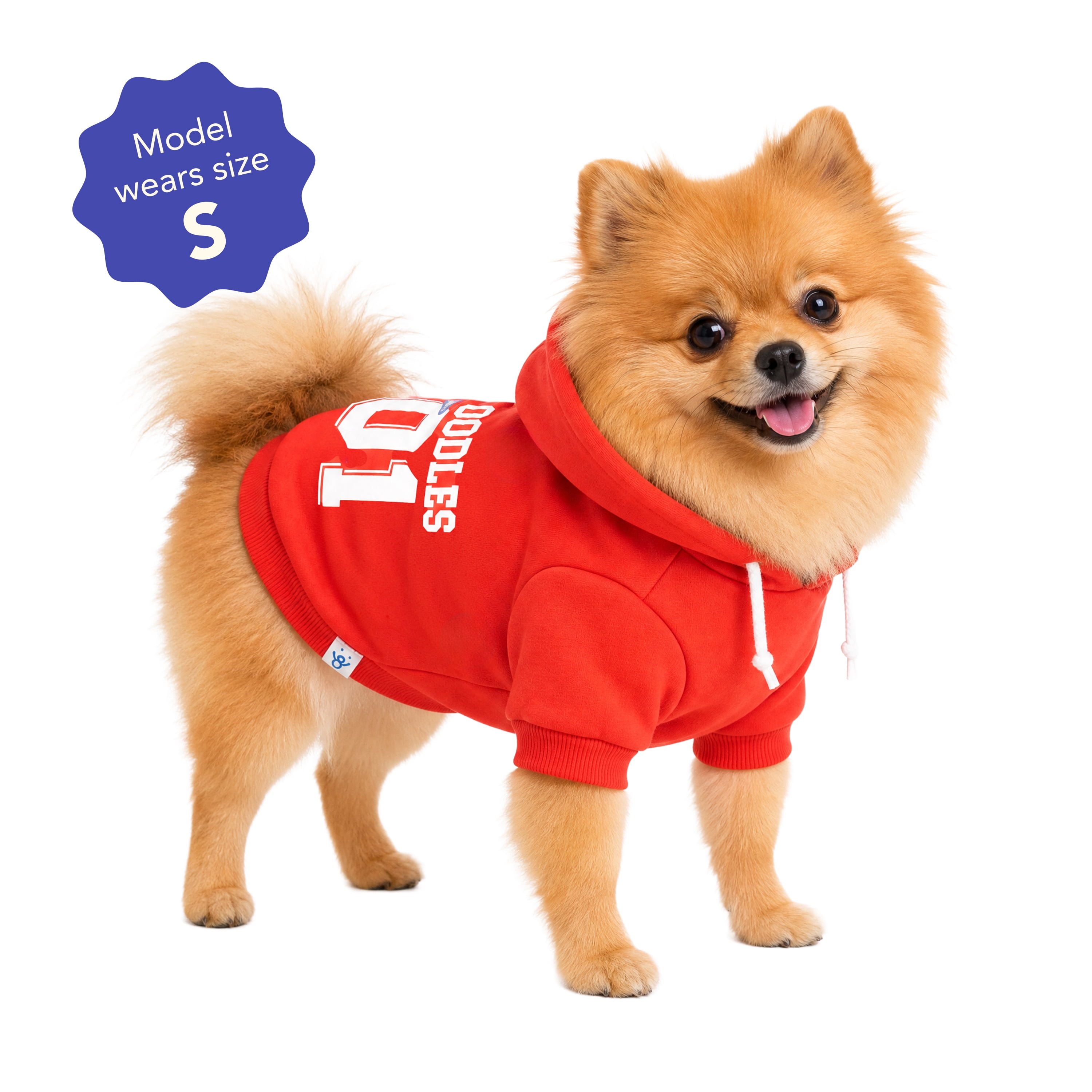 Oodles Sporty Fall Dog Hoodie, Red, Small