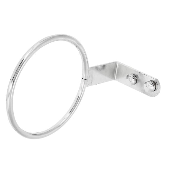 Riousery Salon Galvanized Stainless Steel Wall Mounted Hair Dryer Holder Hands Free Blow Dryer Organizer Storage Stand For Bathroom Vanity, Silver, 4.0 inches / 10.16 cm Ring