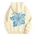 thumbnail image 4 of 2025 Sweat à Capuche Imprimé Lettre pour Femmes, Manches Longues avec Poches, 4 of 7