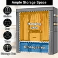 thumbnail image 3 of Portable Closet, Portable Closets for Hanging Clothes with 3 Hanging Rods and 6 Storage Shelves and 4 Side Pockets, Wardrobe Closet Easy to Assemble and Strong and Stable, 3 of 9