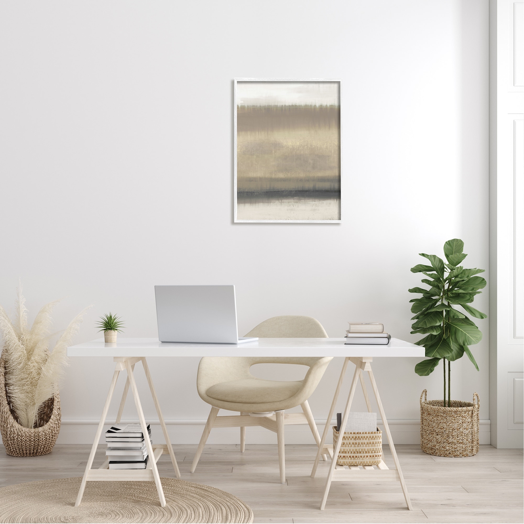 Stupell Industries Abstract Countryside Landscape Brown Grassland Painting Framed Wall Art, 24 x 30, Design by Elizabeth Medley