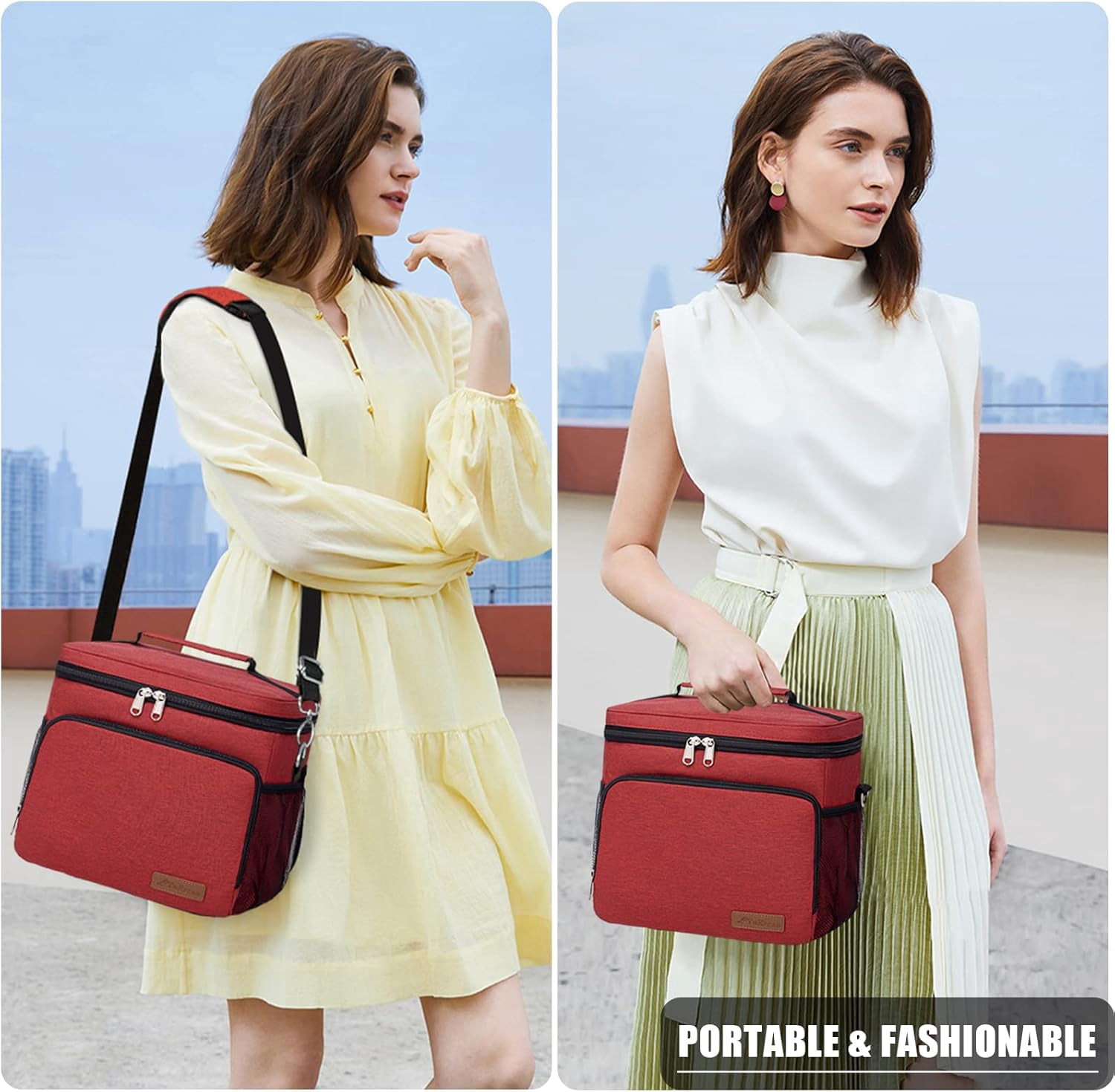 HotAdsFW Insulated Cooler Bag 6/24 Can Collapsible Leakproof Soft Sided Cooler for Car, Portable Foldable Small Ice Chest for Beach Camping Picnic Travel, 5/15qt Lunch Box for Men Work