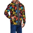 thumbnail image 2 of Goofa Rainbow Colorful Maple Leaves Pattern Mens Full-zip Hoodie, Zip-up Pullover Hooded Sweatshirt, Kangaroo Pocket Hoodie Ideal for Daily Wear, Travel, and Home-Small, 2 of 5