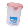 thumbnail image 3 of Recipiente hermético de plástico apilable para almacenar alimentos secos y cereales, de 1000 ml, para organizar la cocina, color rosa, 3 of 12