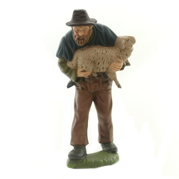 Marolin Shepherd Carrying Sheep Paper Mache Nativity Christmas Germany 51660