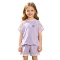 thumbnail image 6 of Girls 2 Piece Athletic Outfit, Mesh Short Sleeve Tee & Quick Dry Shorts Summer Sportswear for Kids 12 Months-18 Years, 6 of 6