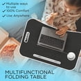thumbnail image 3 of Laptop Desk Bed Tray Table XXL Multifunctional Lap Desk Large Platform for Eating, Writing, Reading, Breakfast Bed Table Stand Ergonomic Wide Folding Table with Cupholder & Handle (Black), 3 of 7