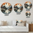 thumbnail image 4 of Designart "Orange Grey Asian horizon I" Abstract Landscape Oversized Wall Clock, 4 of 5