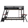 thumbnail image 6 of Aukfa Full over Full Bunk Bed with Built-In Desks, USB Charging Ports & Pegboard Organizer, Wood E-Sports Gaming Bed Frame for Kids/Teens, Red, 6 of 8