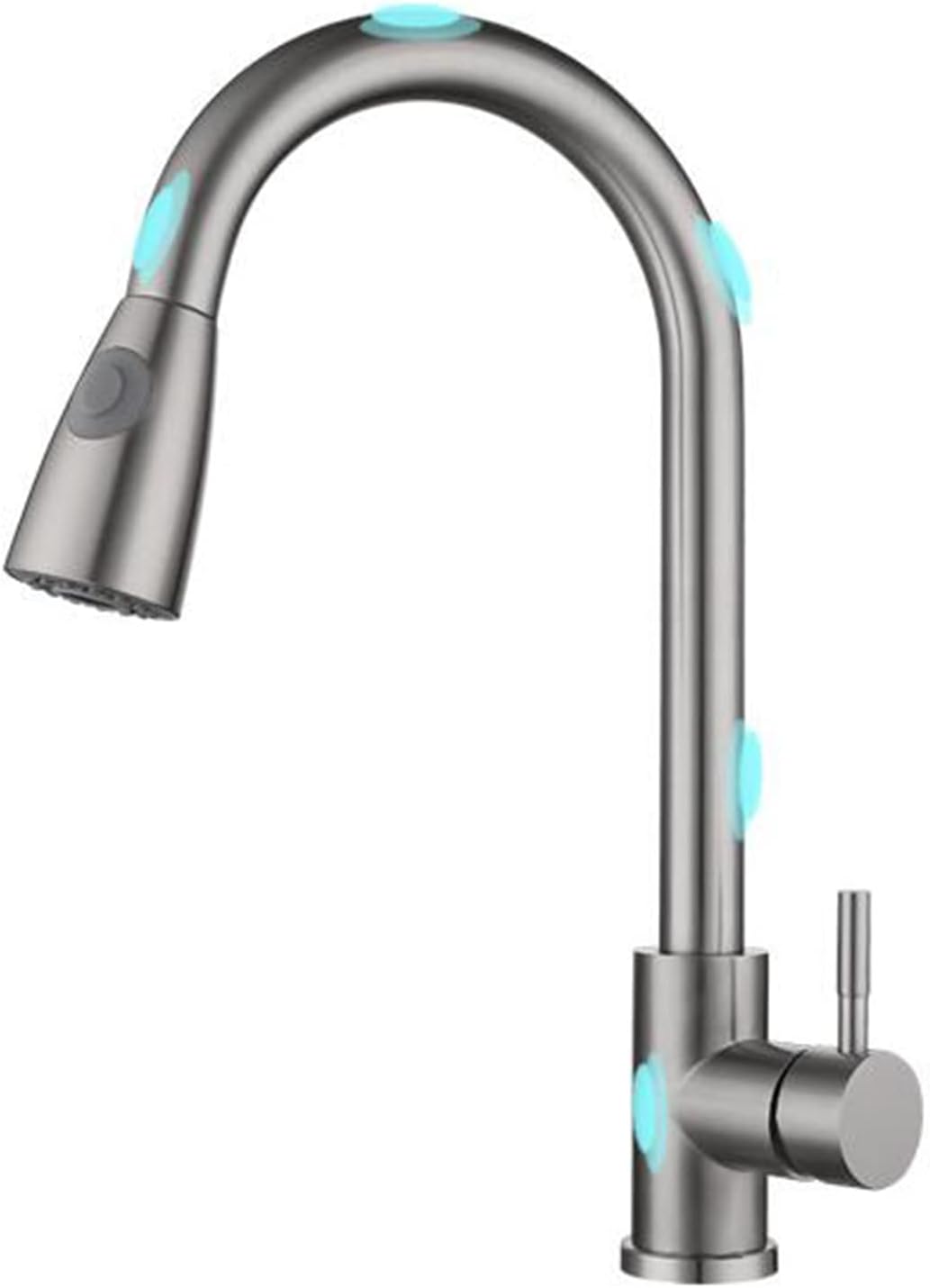 Touch Sensor Pull Out Kitchen Faucets Stainless Steel Brushed Kitchen Faucet Hot and Cold Water Swivel Kitchen Sink Touch Faucet