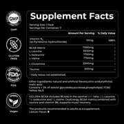 OxyEnergy GOLDEN BCAA 2:1:1 Recovery Supplement with L-Glutamine, Taurine & Vitamin B6, 7 Strips/Bag