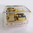 thumbnail image 3 of Wind-up Square Plastic Music Box with Gold-Plating Movement in,Fur Elise,Transparent, 3 of 6