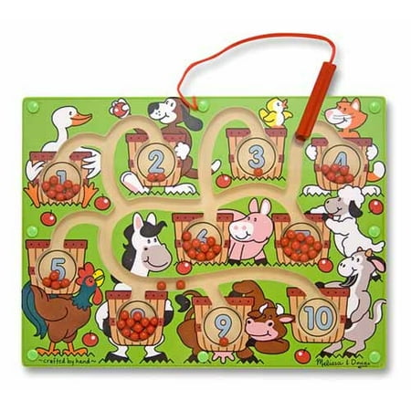 Magnetic Wand Number Maze - Melissa & Doug Magnetic Wand Number Maze (Developmental Toys, Wooden Activity Board, Develops Multiple Skills)