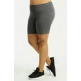 thumbnail image 5 of TheLovely Women & Plus Soft Cotton Active Stretch Outseam Workout Biker Shorts with Wide Wastband (15" Biker Shorts), 5 of 6