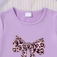 thumbnail image 4 of TOWED22 Girls' 2 Piece Outfit Toddler Short Sleeve Bow Print Tshirt Tee + Denim Skirt Set Summer Casual Clothes(Purple,4 Y), 4 of 7
