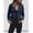 Blue, variant on Women's Retro Rivet Zipper Jacket - Long-Sleeve Casual Outerwear, Blue, L